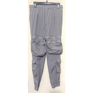 American Bazi Gray Cargo Pants Parachute baggy Punk Grunge womens sz L utility